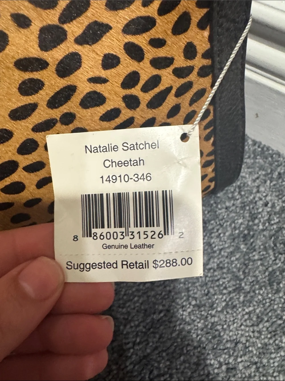 Vera Bradley Leopard Print Satchel in Tan and Black